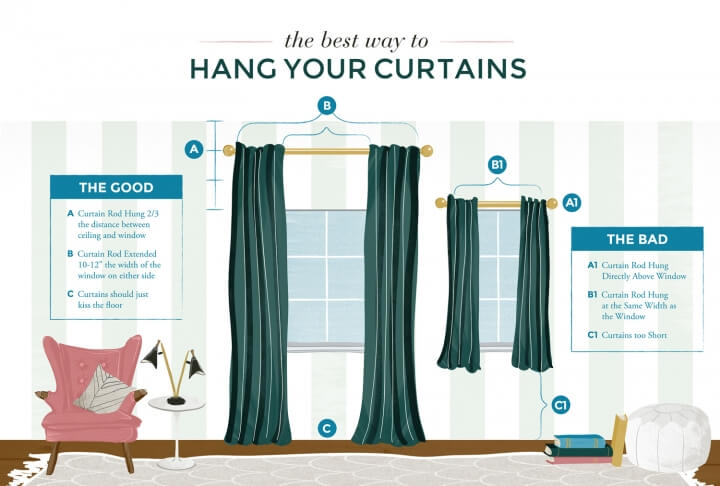 hang curtains