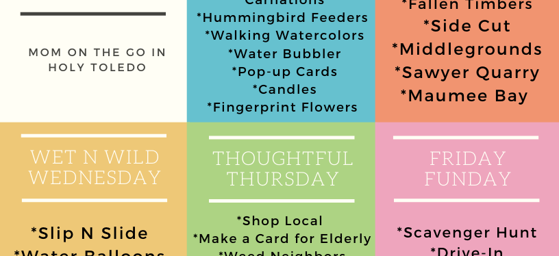 Summer Break 2020 Schedule & Weekday Activities